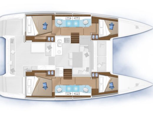 Catamaran  Lagoon 40 boat plan