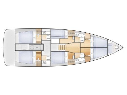 Sailboat Jeanneau Sun Loft 47 Boot Grundriss