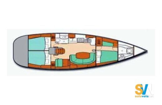 Sailboat BENETAU OCEANIS CLIPPER 411 Plattegrond van de boot