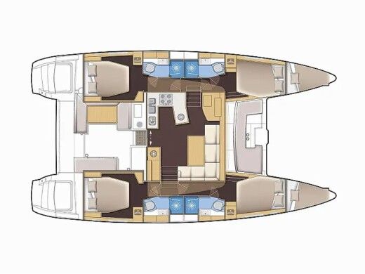 Catamaran  Lagoon 450 Fly Boat layout