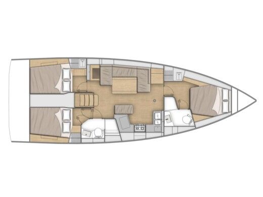 Sailboat  Oceanis 40.1 Boat layout