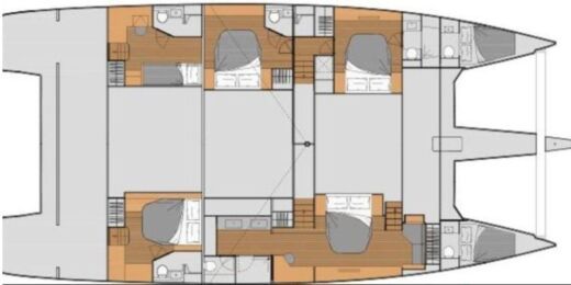 Catamaran Fountaine Pajot Alegria 67 Boot Grundriss