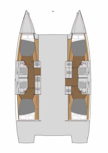 Catamaran Fountaine Pajot Astréa 42 Plattegrond van de boot