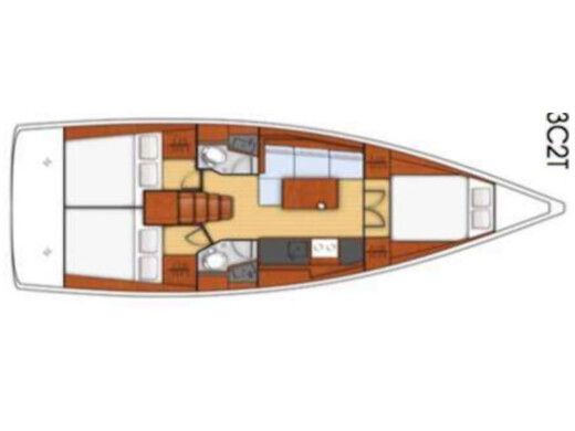 Sailboat BENETEAU OCEANIS 38.1 Σχέδιο κάτοψης σκάφους
