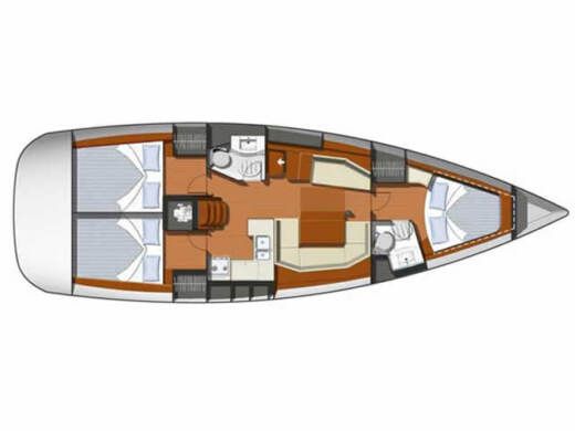 Sailboat Jeanneau Sun Odyssey 42i Boot Grundriss