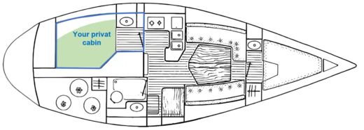 Sailboat Jeanneau Sun Shine 38 Plan du bateau