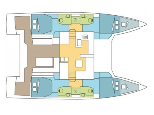 Catamaran Nautitech 46 Fly Boat layout