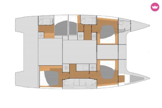 Catamaran Fountaine Pajot Tanna 47 Boot Grundriss