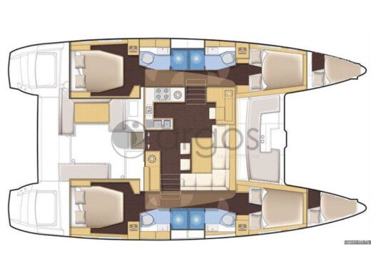 Catamaran  Lagoon 450  Flybridge Boot Grundriss
