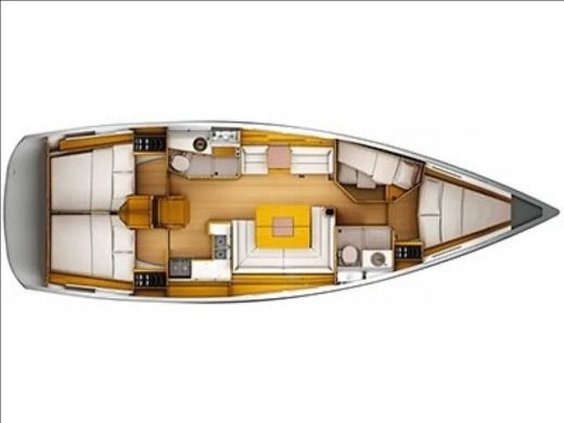 Sailboat  Sun Odyssey 449 (4 cab.) Boot Grundriss