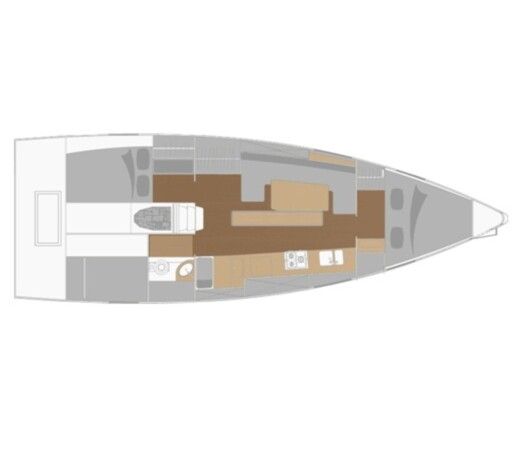 Sailboat JPK Composites JPK39FC Plattegrond van de boot