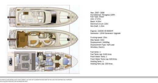 Motorboat Ferretti 55 Plan du bateau
