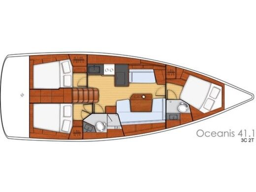Sailboat  Oceanis 41.1 Plattegrond van de boot