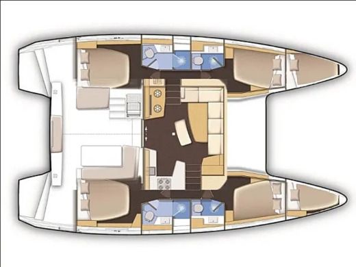 Catamaran Lagoon Lagoon 42 Boot Grundriss