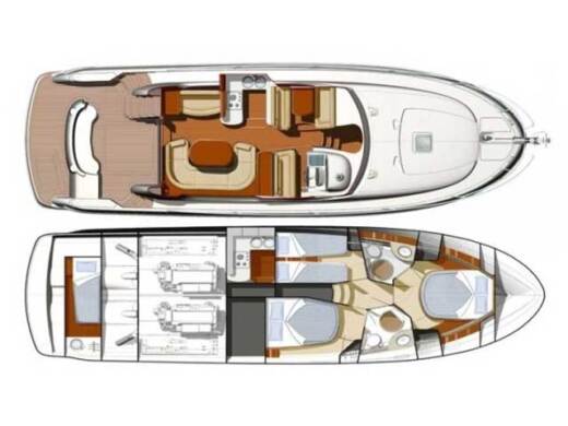 Motorboat JEANNEAU PRESTIGE 46 FLY Plano del barco
