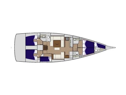 Sailboat  Dufour 56  Plan du bateau