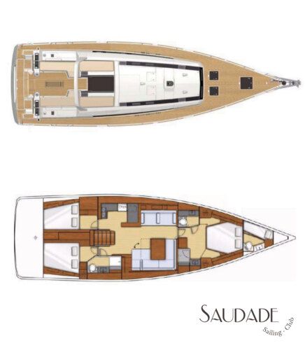 Sailboat Beneteau Oceanis 55 Planta da embarcação