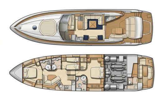Motor Yacht Sunseeker 72 Predator Planta da embarcação