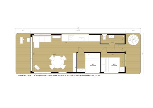 Houseboat WOMA D13 Plan du bateau