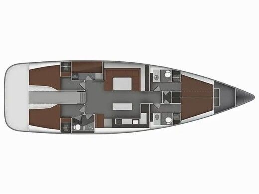 Sailboat  Bavaria 55 Cruiser Plattegrond van de boot