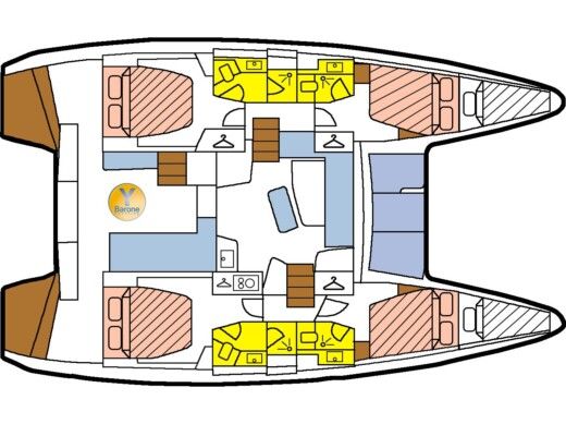 Catamaran Lagoon Lagoon 42 Plattegrond van de boot