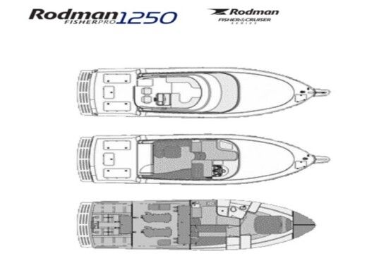 Motorboat Rodman 1250 Fisher Pro Plan du bateau