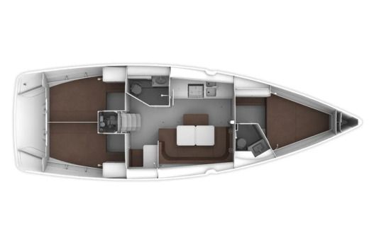 Sailboat Bavaria 41 Plattegrond van de boot