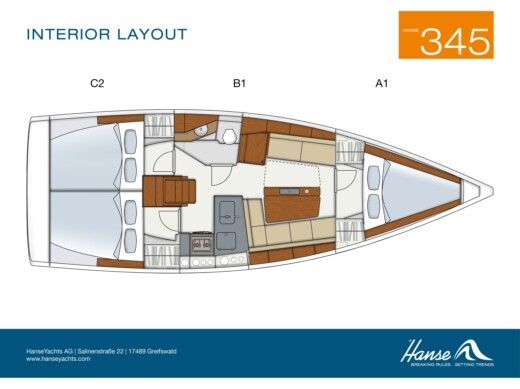 Sailboat HANSE 345 Boat design plan