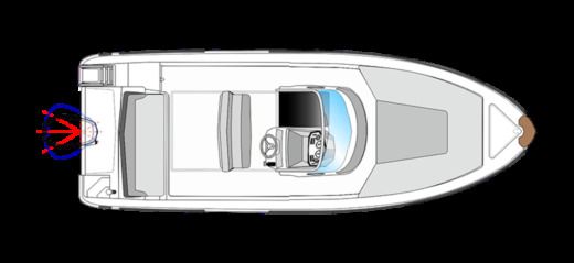 Motorboat Ranieri Voyager 23 S Plattegrond van de boot