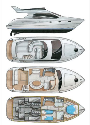 Motorboat ENTERPRISE MARINE Em 43 Σχέδιο κάτοψης σκάφους