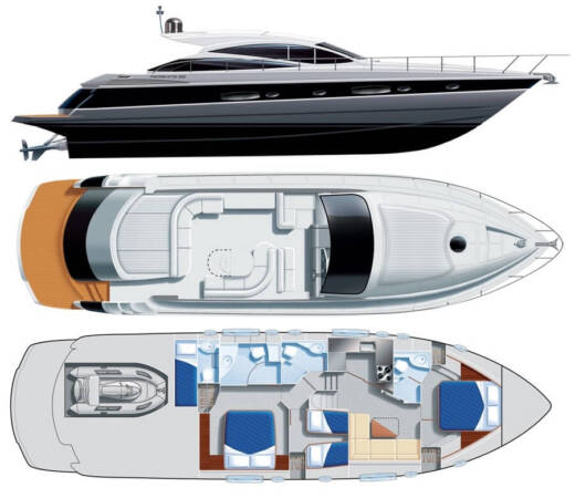 Motor Yacht Pershing 56 Plano del barco