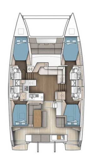 Catamaran Fountaine Pajot Astrea 42 Plan du bateau