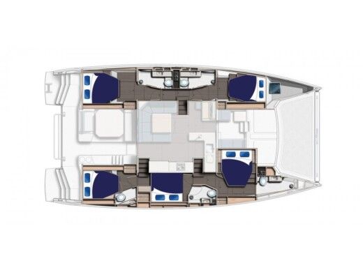 Catamaran  Moorings 5000-5 Boot Grundriss