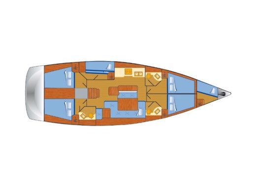 Sailboat  Oceanis 50 Boot Grundriss