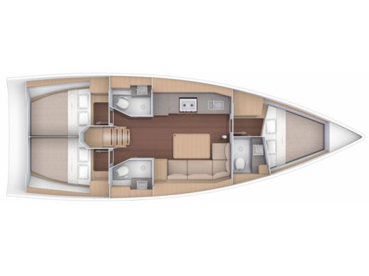 Sailboat  Dufour 390 (3 WC) Plan du bateau