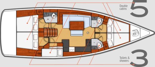 Sailboat Beneteau Oceanis 48-Multi Day Skippered cruises-Heraklion Planta da embarcação