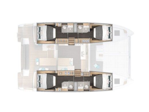 Catamaran  Lagoon 43 boat plan