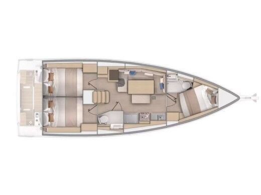 Sailboat  Oceanis 37 Plattegrond van de boot