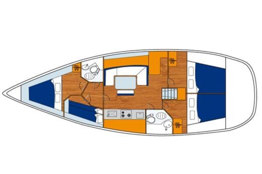 Sailboat Beneteau Cyclades 43.4 Boat layout