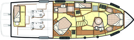 Motorboat Azimut Yachts Azimut Magellano 53 Σχέδιο κάτοψης σκάφους