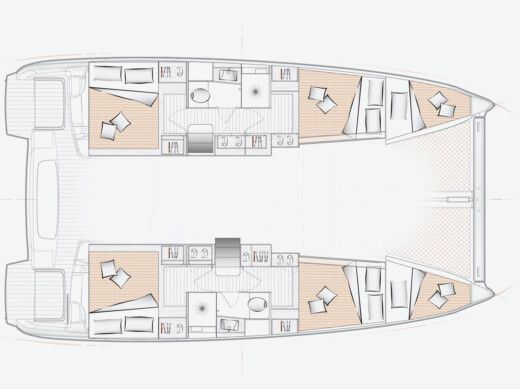 Catamaran  Excess 11 Boot Grundriss