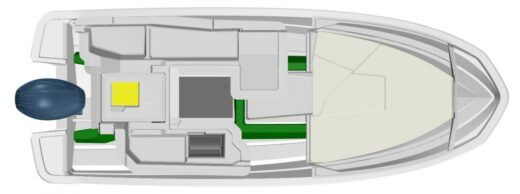 Motorboat Finnmaster T6 Boat layout