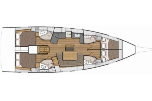 Sailboat Beneteau Oceanis 46.1 Plattegrond van de boot