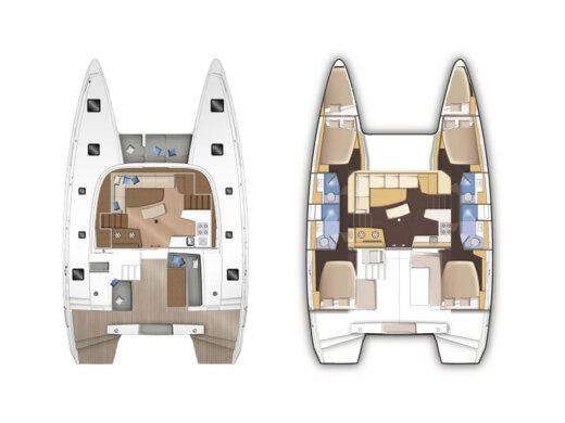 Catamaran Lagoon Lagoon 42 Plattegrond van de boot