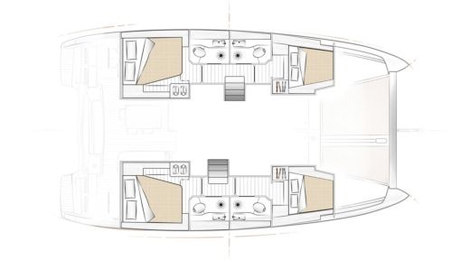 Catamaran Groupe Beneteau Excess 12 Plattegrond van de boot