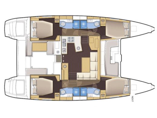 Catamaran LAGOON 450 F  Boat layout