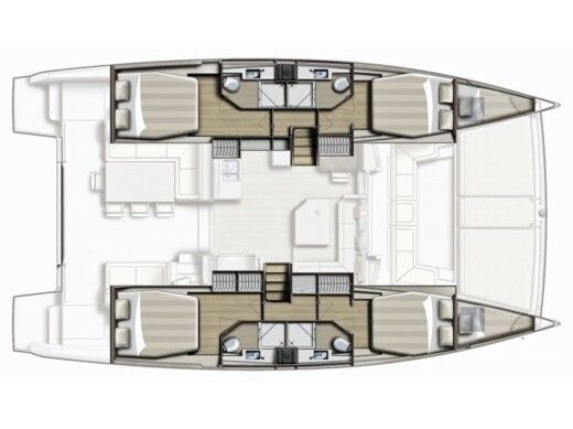 Catamaran  Bali 4.5 Open Space Boat layout