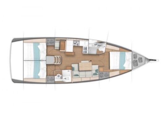 Sailboat  Sun Odyssey 440 Boat layout