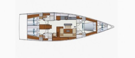 Sailboat Hanse Hanse 575 Boot Grundriss