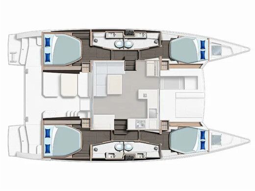 Catamaran  Sunsail 424/4/4 Boot Grundriss